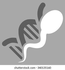 Sperm Genome vector icon. Style is bicolor flat symbol, dark gray and white colors, rounded angles, silver background.