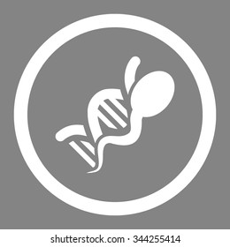Sperm Genome vector icon. Style is flat rounded symbol, white color, rounded angles, gray background.
