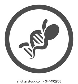 Sperm Genome vector icon. Style is flat rounded symbol, gray color, rounded angles, white background.