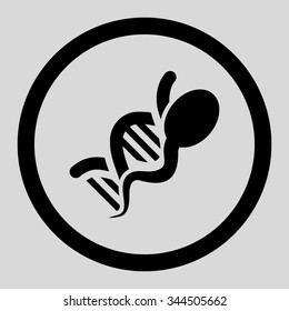 Sperm Genome vector icon. Style is flat rounded symbol, black color, rounded angles, light gray background.