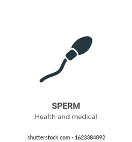 Sperm glyph icon vector on white background. Flat vector sperm icon symbol sign from modern health and medical collection for mobile concept and web apps design.
