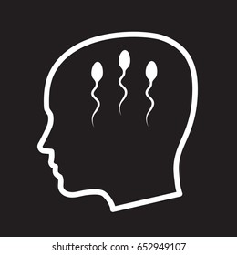 Sperm in the head of a man