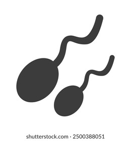 Sperm Icon Black and White Vector Graphic