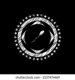 sperm icon with chalkboard texture