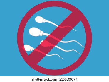 Sperm icon crossed out for male sterility.