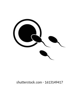 Sperm icon.  fertilization egg cell icon