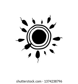 sperm icon, fertilization vector doodle drawing