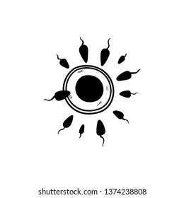 sperm icon, fertilization vector doodle drawing