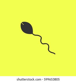 Sperm icon flat. Black pictogram on white background. Vector illustration symbol and bonus button