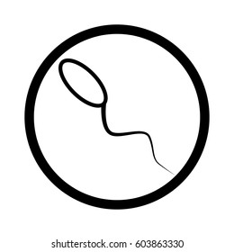 Sperm icon flat. Black pictogram on white background. Vector illustration symbol