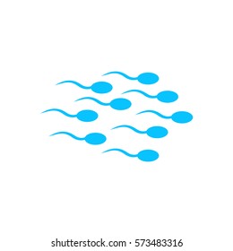 Sperm icon flat. Blue pictogram on white background. Vector illustration symbol