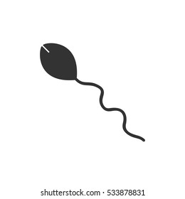 Sperm icon flat. Illustration isolated on white background. Vector grey sign symbol