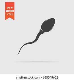 Sperm icon in flat style isolated on grey background. For your design, logo. Vector illustration.