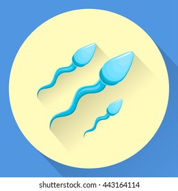 Sperm icon flat. Vector illustration. Flat style. EPS10