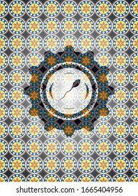 icono de esperma dentro de la insignia de estilo árabe. Decoración árabe.