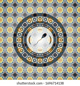 icono de esperma dentro de la insignia de estilo árabe. Decoración árabe.