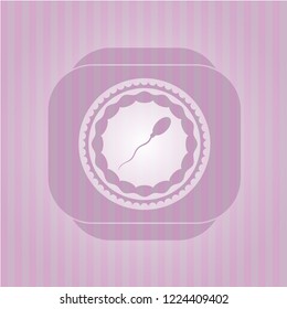 sperm icon inside badge with pink background