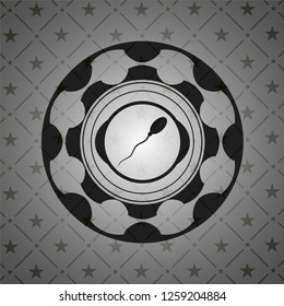 sperm icon inside black badge