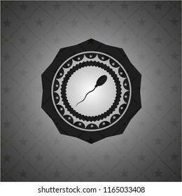 sperm icon inside black emblem. Vintage.