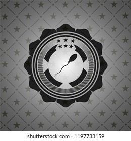 sperm icon inside black emblem