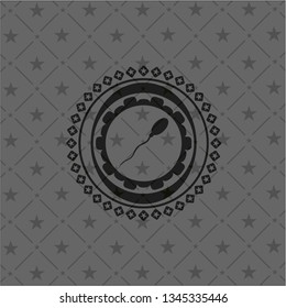 sperm icon inside black emblem