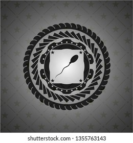 sperm icon inside black emblem. Vintage.