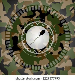 sperm icon inside camouflage texture