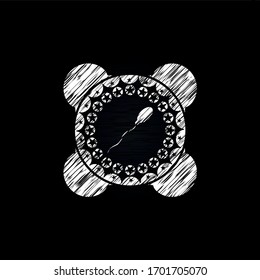 sperm icon inside chalk emblem written on a blackboard