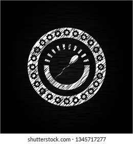 sperm icon inside chalkboard emblem written on a blackboard