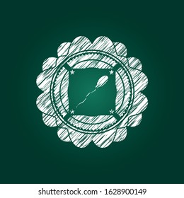 sperm icon inside chalkboard emblem