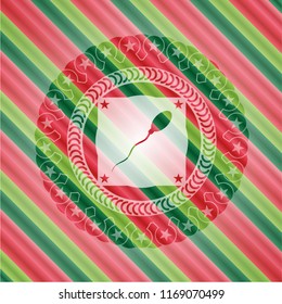 sperm icon inside christmas emblem background.