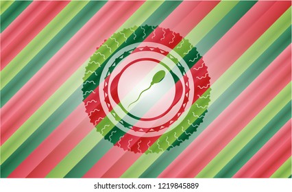 sperm icon inside christmas emblem.