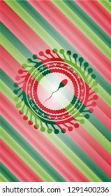 sperm icon inside christmas style emblem.