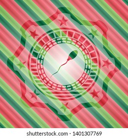 sperm icon inside christmas style badge..