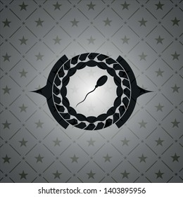 sperm icon inside dark badge or emblem