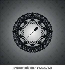 sperm icon inside dark badge or emblem