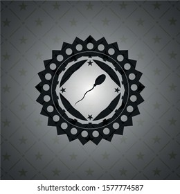 sperm icon inside dark emblem. Retro