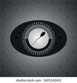 sperm icon inside dark emblem. Retro