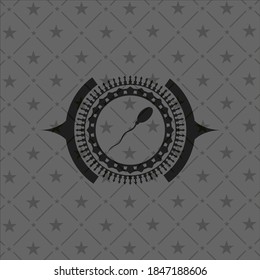 icono de esperma dentro del emblema oscuro. Retro. 