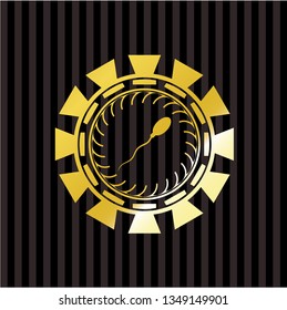 sperm icon inside gold badge