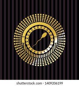 sperm icon inside gold badge
