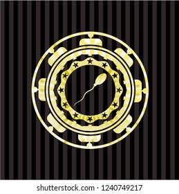 sperm icon inside gold emblem