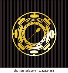 sperm icon inside gold shiny badge