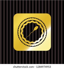 sperm icon inside golden emblem