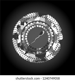 sperm icon inside grey camo texture