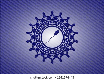 sperm icon inside jean background