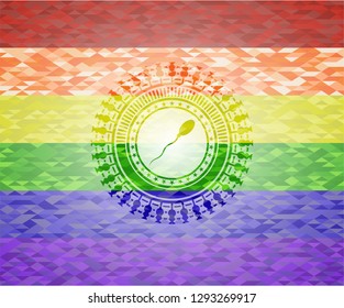 sperm icon inside lgbt colors emblem 
