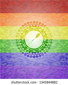 sperm icon inside lgbt colors emblem 