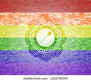 sperm icon inside lgbt colors emblem 