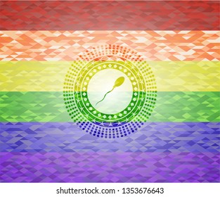 sperm icon inside lgbt colors emblem 